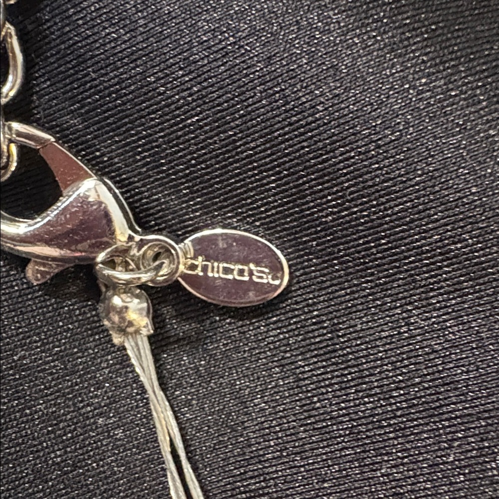 Chico’s Multi-Strand Clear Bead Statement Necklace - image 2